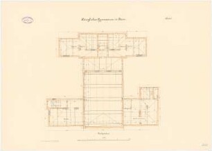 Gymnasium, Bonn: Klassengebäude: Grundriss Dachgeschoss 1:100