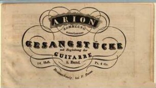 Arion : Sammlung auserlesener Gesangstücke mit Begleitung der Guitarre, 14,3