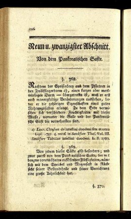 Neun u. zwanzigster Abschnitt. Von dem Pankreatischen Safte