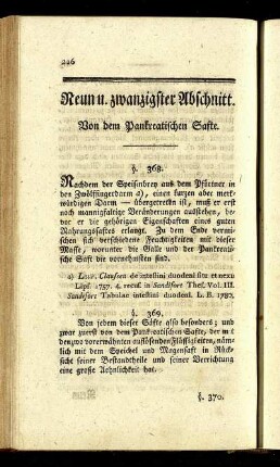 Neun u. zwanzigster Abschnitt. Von dem Pankreatischen Safte