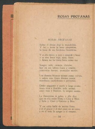I - Rosas profanas