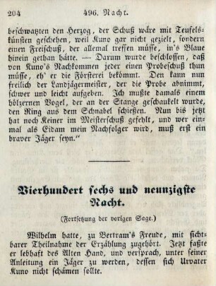 Vierhundert sechs und neunzigste Nacht