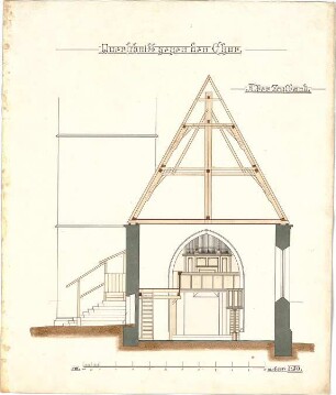 Dolmetsch, Heinrich; Unterjesingen; Ev. Pfarrkirche, Restaurierung - Alter Zustand - Chor (Querschnitt)