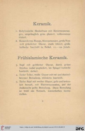 Frühislamische Keramik (Nr. 3-191)