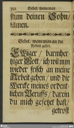 Gebet, wenn man an die Arbeit gehet