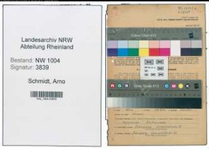 Entnazifizierung Arno Schmidt , geb. 04.08.1898 (Schreiner)