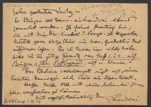Brief an B. Schott's Söhne : 01.10.1926