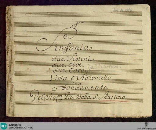 Symphonies - Don Mus.Ms. 1286 : D; JenS 19
