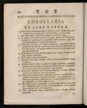 30-36, Corollaria.