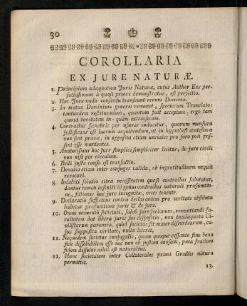 30-36, Corollaria.