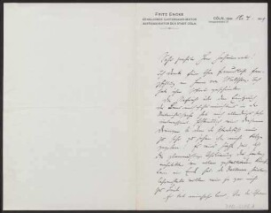 Schreiben an Hermann Muthesius (Brief)