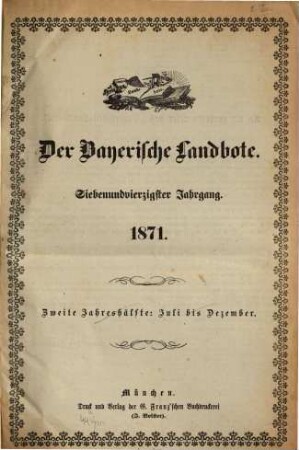 Der Bayerische Landbote. 1871 = Jg. 47