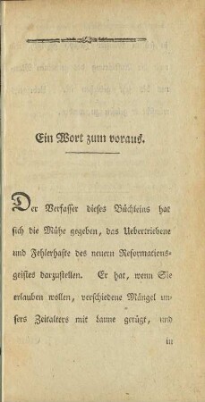 Ein Wort zum voraus