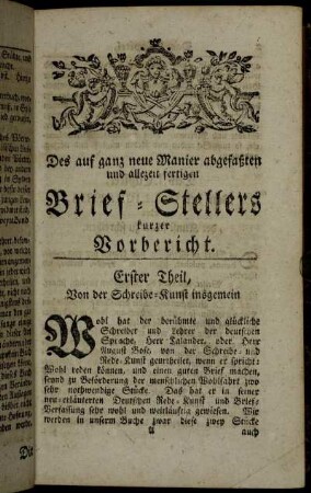 Erster Theil, Von der Schreibe-Kunst insgemein
