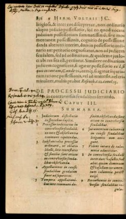 De Processu Idiciario in controversiis feudalibus servando. Caput III.