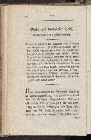 Sechs und zwanzigster Brief. (Fortsetzung des vorhergehenden)