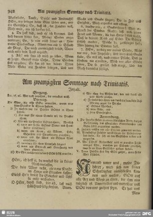 Am zwanzigsten Sonntage nach Trinitatis