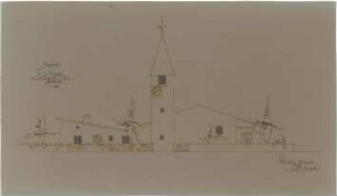 Gsaenger, Gustav; Blaichach / Allgäu (Bayern); Ev. Kirche - Vorprojekt, Ostseite (Ansicht)