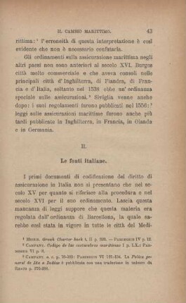 II. Le fonti italiane