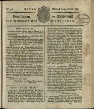 No. 56, Mittwoch den 14. Julius 1813