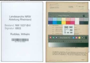 Entnazifizierung Wilhelm Ruddies , geb. 06.12.1899 (Postbetriebsassistent)