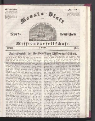 10. Jahrgang. N°. 113. Bremen. 1860. Mai