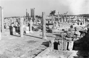 Römische Ruinen von Sabratha : Blick über die Überreste der Stadt Sabratha