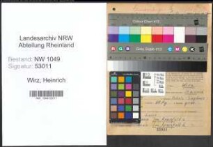 Entnazifizierung Heinrich Wirz , geb. 25.06.1894 (Kaufmann)