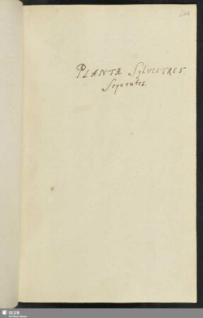 Plantae Sylvestres Sequentes