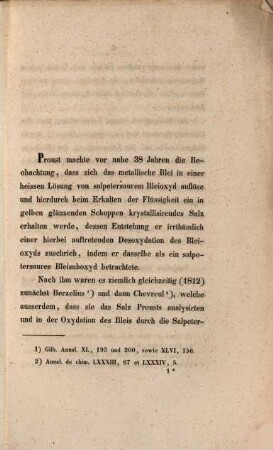 Untersuchung der durch Einwirkung des salpetersauren Bleioxyds auf Blei auftretenden Salze