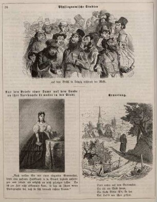 "Physiognomische Studien" "Aus dem Briefe einer Dame auf dem Lande an ihre Marchande de modes in der Stadt" "Erwartung"
