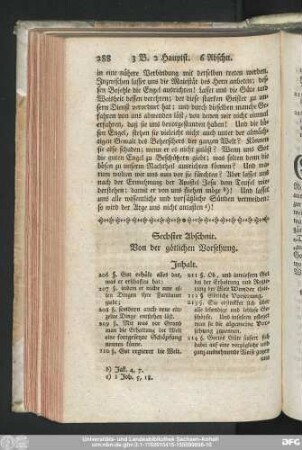 Sechster Abschnit. Von der götlichen Vorsehung.