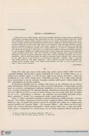 3: Sztuka a informacja