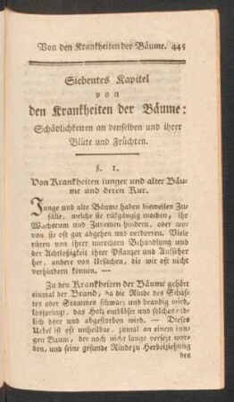 Siebentes Kapitel von den Krankheiten der Bäume: