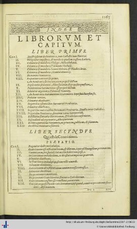 Index Librorum et Capitum.