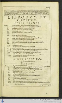 Index Librorum et Capitum.