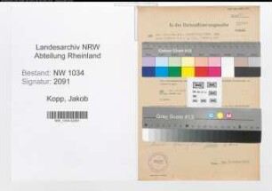 Entnazifizierung Jakob Kopp , geb. 12.10.1915 (Feldwebel)