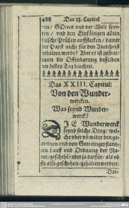 Das XXIII. Capitul: Von den Wunderwercken