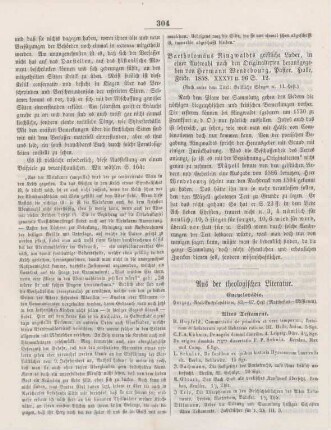 304-306 Aus der theologische Literatur