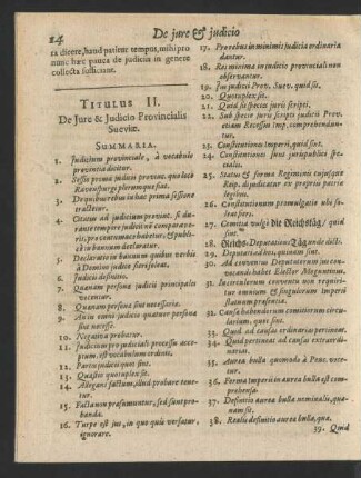 Titulus II. De Jure & Judicio Provincialis Sueviae.