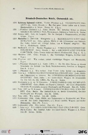 Römisch-Deutsches Reich, Österreich etc. (Nr. 1250-1492)