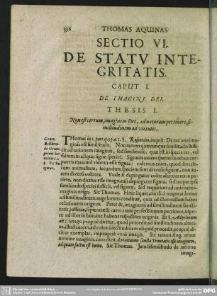 Sectio VI. De Statu Integritatis