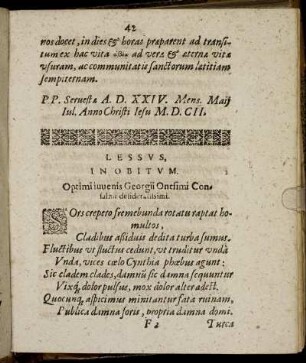 Lessus, In Obitum.