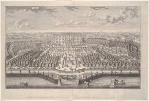 Dresden, das Holländische Palais in der Neustadt mit der Gartenanlage von der Elbseite vor dem Umbau zum Japanischen Palais