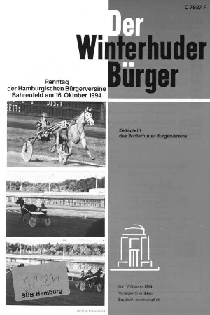 Heft V / Oktober 1994 : Zeitschrift des Winterhuder Bürgervereins