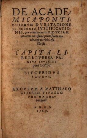 De academica ponteficiorum dubitatione in negotio iustificationis