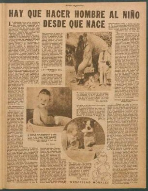 Hay que hacer hombre al niño desde que nace