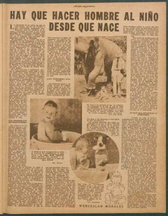 Hay que hacer hombre al niño desde que nace