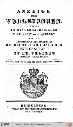Wintersemester 1834/1835