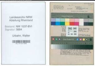 Entnazifizierung Walter Urbahn , geb. 16.07.1901 (Ingenier)
